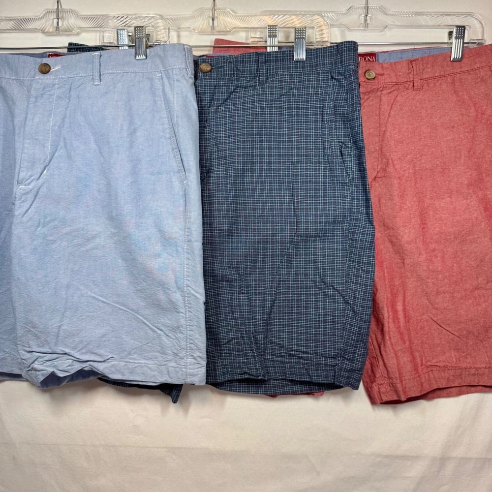 3 Pair Lot- Merona Tailored Fit Shorts Chino Casual Everyday Comfort Size 36‎